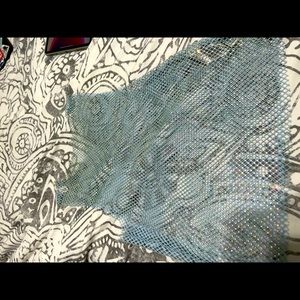 blue mesh sparkle top